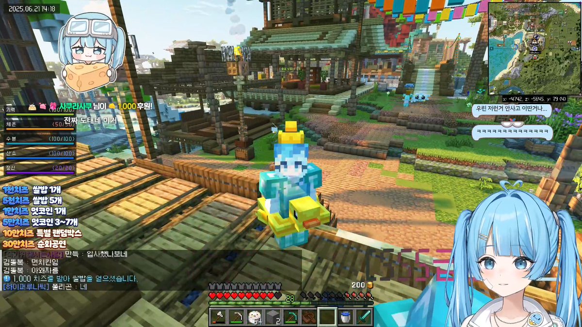 luv_tabi 점능아 타비의 도전의 날 멋봉리 오픈런을 달린 타비였당 아쉽게 치장템은 바로 구매하지 못했지만 귀여운 오리세트는  얻었넹ㅋㅋ 오늘 미궁도 도태즈랑 함께 클리어하고 (약 2시간 이상) 뿡불 커플의 도움으로 기사의 여행 퍼클도 하고 (