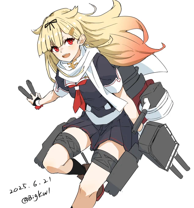 夕立 #艦これ版深夜の真剣お絵描き60分一本勝負 #艦これ版真剣お絵描き60分一本勝負_20250621