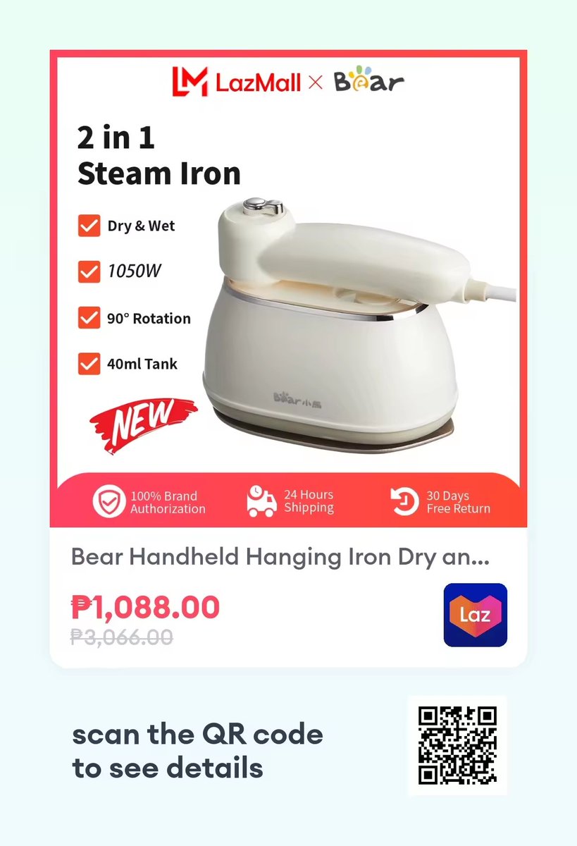 airwindzone's tweet photo. Check out Bear Handheld Hanging Iron Dry and Wet Dua...at 65% off!₱1,088.00 only!Get it on Lazada now! | https://t.co/qzL9CDgUGq https://t.co/o60MXCoOjF