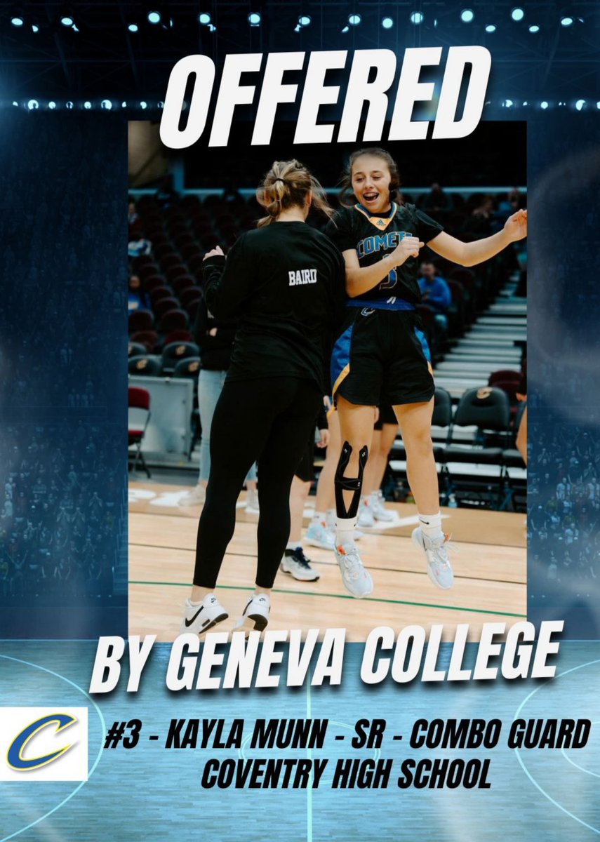 Coventry H.S. Athletics (@chcomets) on Twitter photo "Kayla Munn, Sr, Combo Guard was offered by Geneva College during her visit yesterday. Thank you to Coach Grinder and his Staff for this amazing opportunity! And thank you to Coach Hooten for his leadership of Kayla and the entire Lady Comets Basketball Program." "Kayla Munn, Sr, Combo Guard was offered by Geneva College during her visit yesterday. Thank you to Coach Grinder and his Staff for this amazing opportunity! And thank you to Coach Hooten for his leadership of Kayla and the entire Lady Comets Basketball Program."
