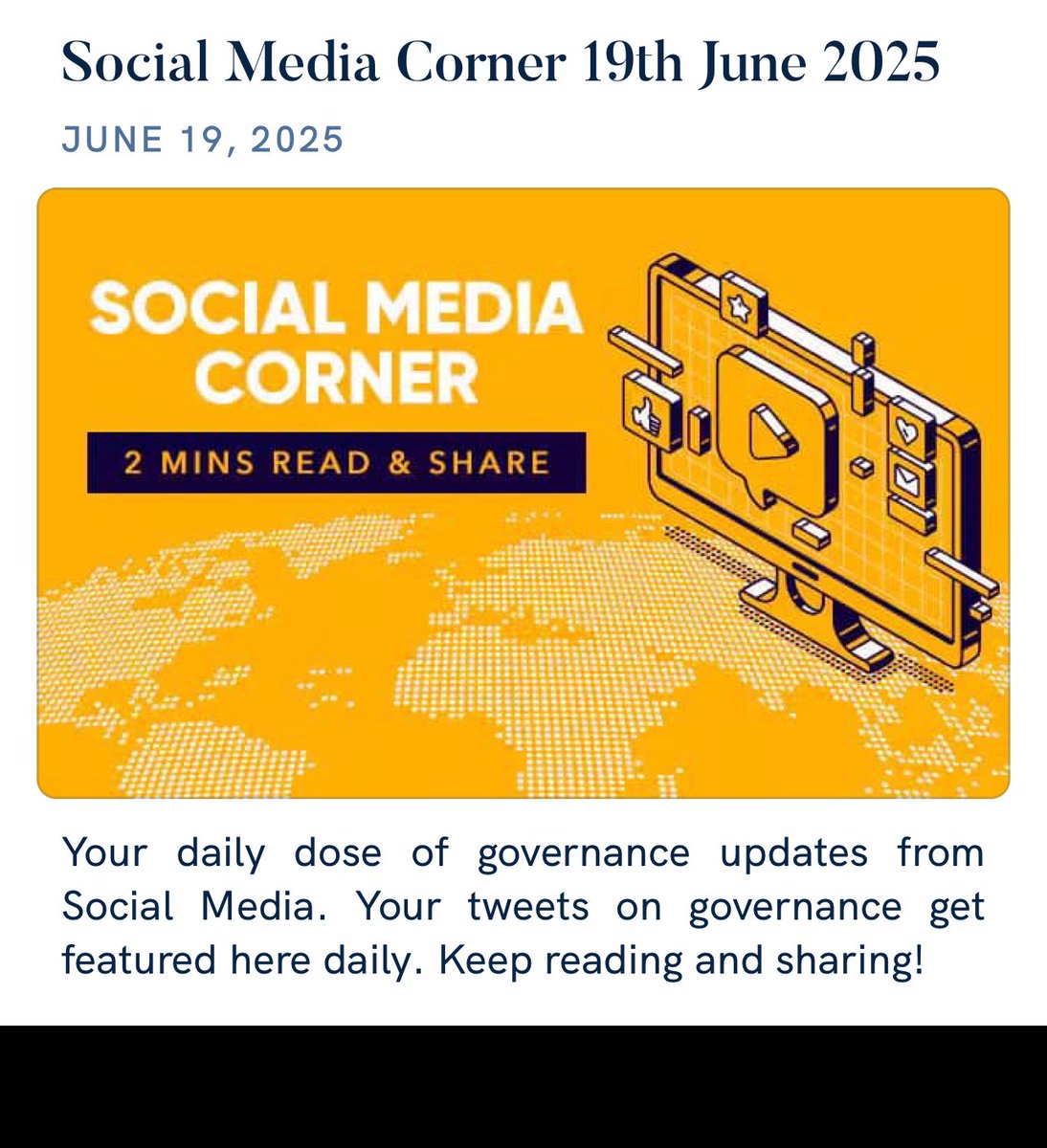 Social Media Corner 19th June 2025
nm-4.com/BJuMna

via NaMo App