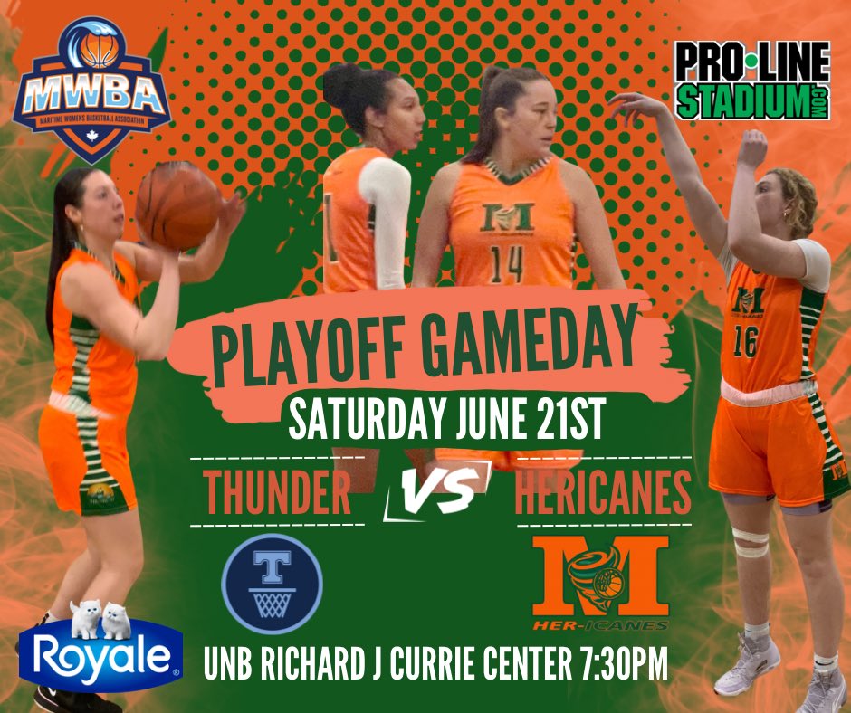 Our very first MWBA Pro-Line Stadium Legacy Cup appearance!! Looking forward to our matchup vs the Halifax Thunder tonight at 7:30pm. For those unable to attend live you can watch the game streamed live at: youtube.com/live/4oYnCAXWa… Lets Go Hericanes 💚🏀🧡 <a href="/wattersja/">Jim Watters</a>  <a href="/NeilBnbtd/">Neil Smith</a>