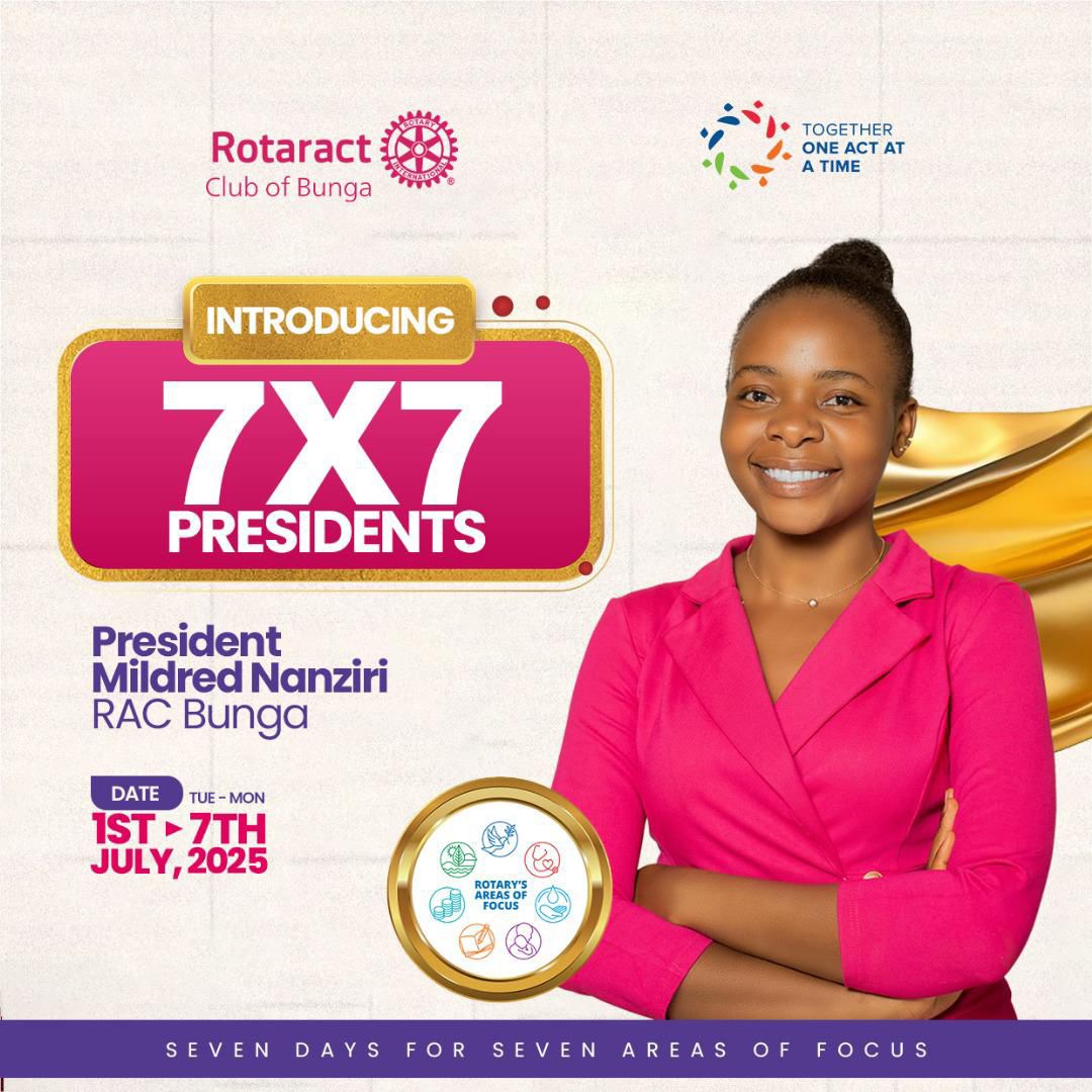 We're excited to join the #SevenDaysOfService project, powered by the 7 by 7 model! 

Launching on July 1st 2025, this initiative brings together 8 Rotaract clubs and 8 Rotary clubs to #UniteForGood, serving our communities across 7 areas of focus over 7 days. 
#7by7
