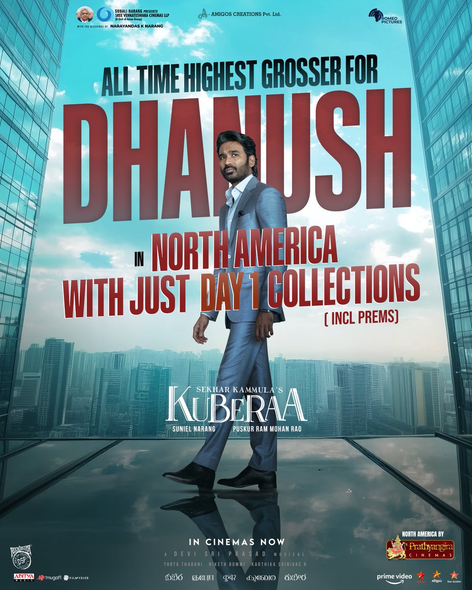 Team AIM (@teamaimpr) on Twitter photo โDโ stands for โDESTRUCTIONโ
and thatโs exactly what hit the Box Office ๐ฅ๐ฅ
With just 1 Day, #Kuberaa has become Dhanushโs highest grossing film in North America ๐๐ป๐๐ป๐ฅ๐ฅ
Unbelievable love from the audience ๐
#BlockbusterKuberaa NA by @prathyangiraUS #SekharKammulasKuberaa โDโ stands for โDESTRUCTIONโ
and thatโs exactly what hit the Box Office ๐ฅ๐ฅ
With just 1 Day, #Kuberaa has become Dhanushโs highest grossing film in North America ๐๐ป๐๐ป๐ฅ๐ฅ
Unbelievable love from the audience ๐
#BlockbusterKuberaa NA by @prathyangiraUS #SekharKammulasKuberaa