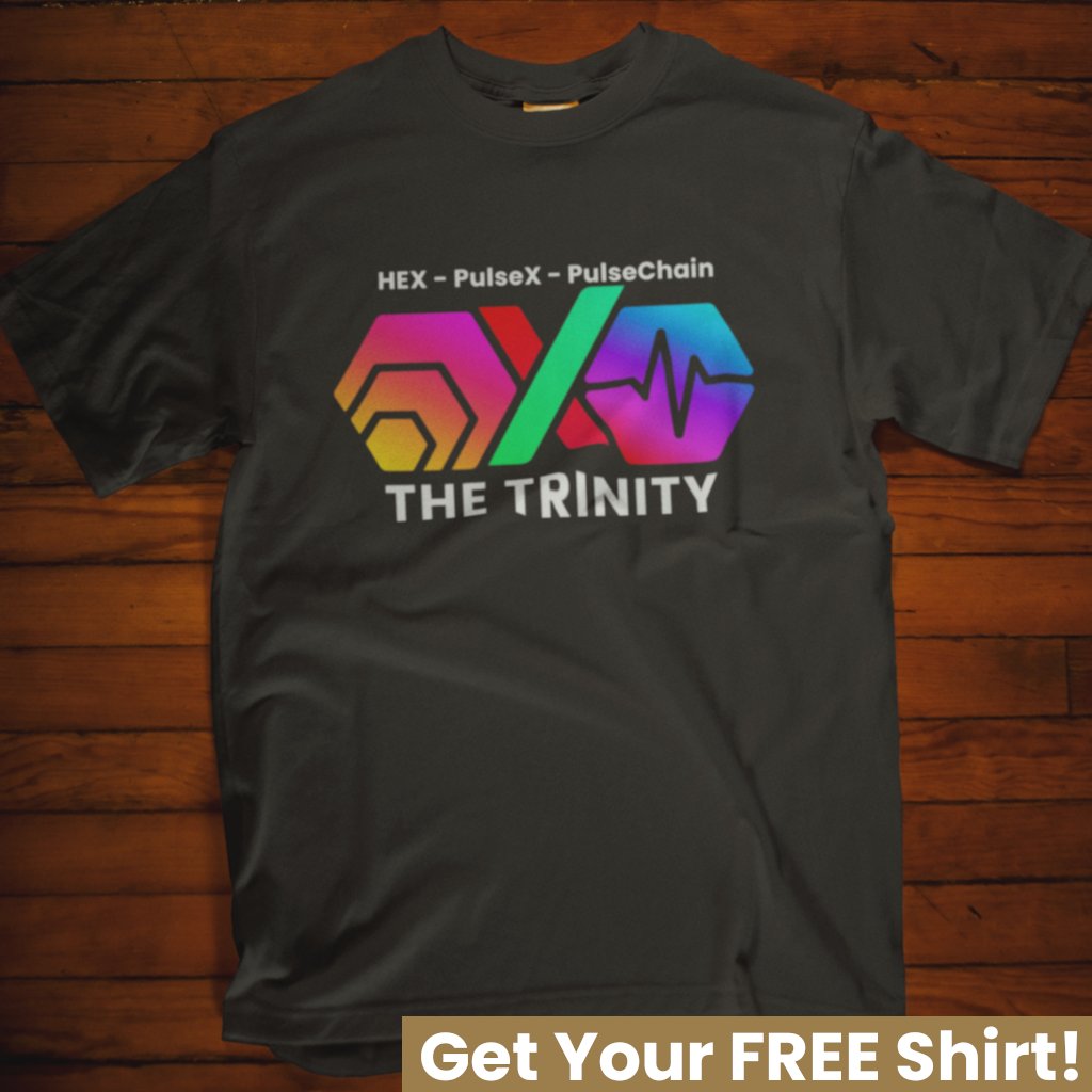 🚨FREE Shirt Alert!🚨Promote HEX, PulseChain and PulseX everywhere you go! To get yours simply LIKE &amp; REPOST then visit➡️
pulsicanstore.com/products/trio2…

We continue to promote as best we can <a href="/RichardHeartWin/">Richard Heart</a>👊. $HEX $PLS $PLSX