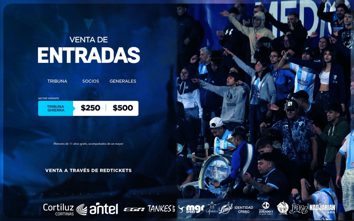 🎟️ Entradas a la venta 🆚 @defensorsp
 
Menores de 11 años inclusive ingresan gratis

ℹ️ En venta en RedTickets

#SomosElBarrio | #IdentidadCerro