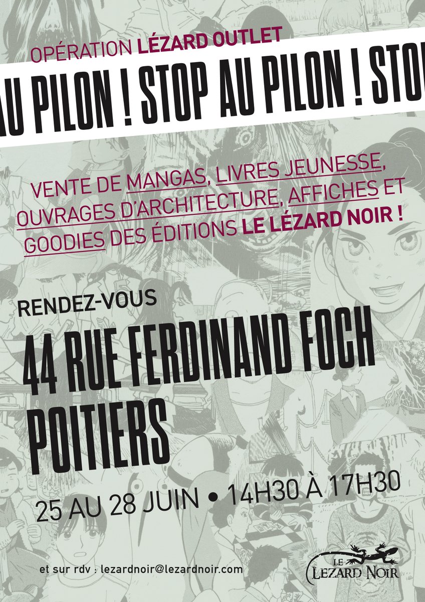 ✋STOP AU PILON ! 📚

Nous offrons une seconde chance aux invendus en librairie qui finissent trop souvent à la poubelle.😢

📍 Rendez-vous à Poitiers, du 25 au 28 juin, de 14h30 à 17h30 au 44 rue Foch (anciennement Canon)

#LezardNoir #LivresOccasion #Poitiers #stopaugaspi