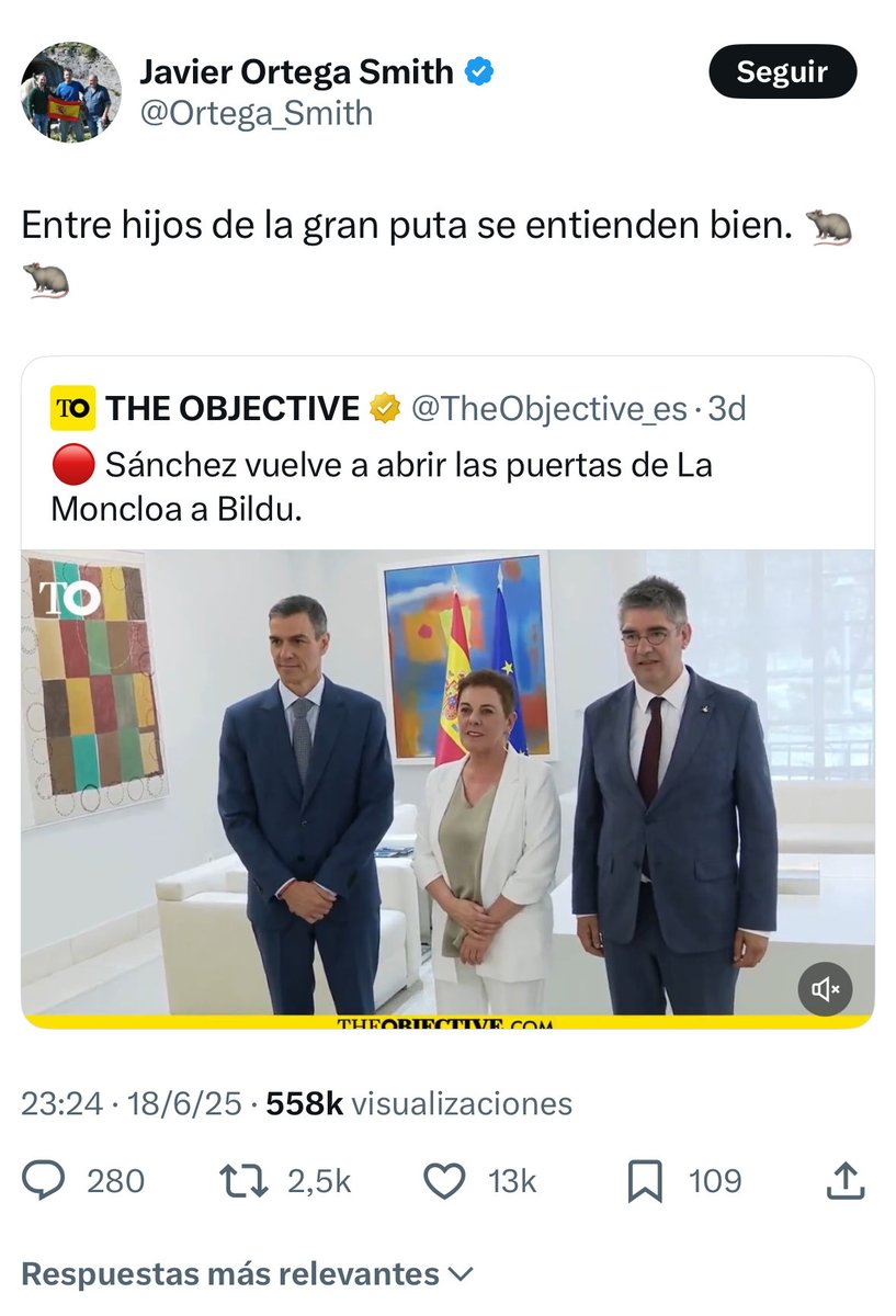 Parece que ya se le puede llamar “hijo de la gran puta” a Ortega Smith