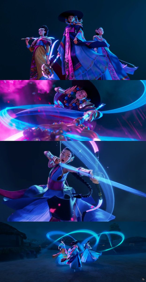 hyunxmugi's tweet photo. I’m still watching it, so I can’t quite say how deep the cultural references run yet.... but it’s definitely thrilling to see.

🔗 Read more here – my short note on Mudang & artists: [link]
https://t.co/yR4wWicNje

If I catch something meaningful as a Korean viewer, I’ll try to share it with you once I’m done watching.
No promises though 😅 I might miss things or overlook details.
Just... don’t expect too much from me, okay?

One thing that stood out though, the show opens with a myth:
“In every era, three women rise as Demon Hunters, hidden in plain sight as idols, actresses, or stars.”

It reminds me of an old belief here in Korea. 

When I watched EXHUMA, I wrote about this once 🤫 If someone born into a line of shamans (mudang) rejects their fate, they may still find that same path...
through art. 

Singing, dancing, channeling power on stage — it’s not far from shamanism.

It’s performance. It’s ritual. It’s a different kind of calling.

You can read more here, if you’re curious 🤔