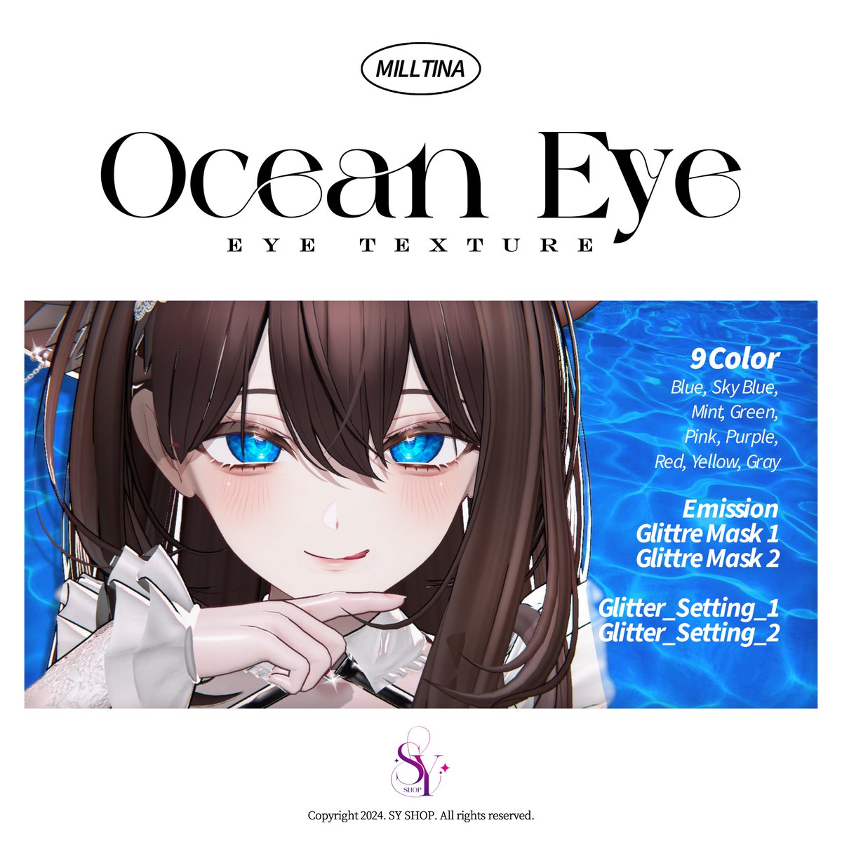 ✨New items✨

Milltina Eye Texture [ Ocean Eye ] 출시하였습니다!
RT+Follow 하시는 분들 중 3분 뽑아서
해당 아이템을 선물하도록 하겠습니다.

추첨은 6월 28일입니다. :)
이번에도 잘 부탁드립니다.

opheliacollins.booth.pm/items/7080411