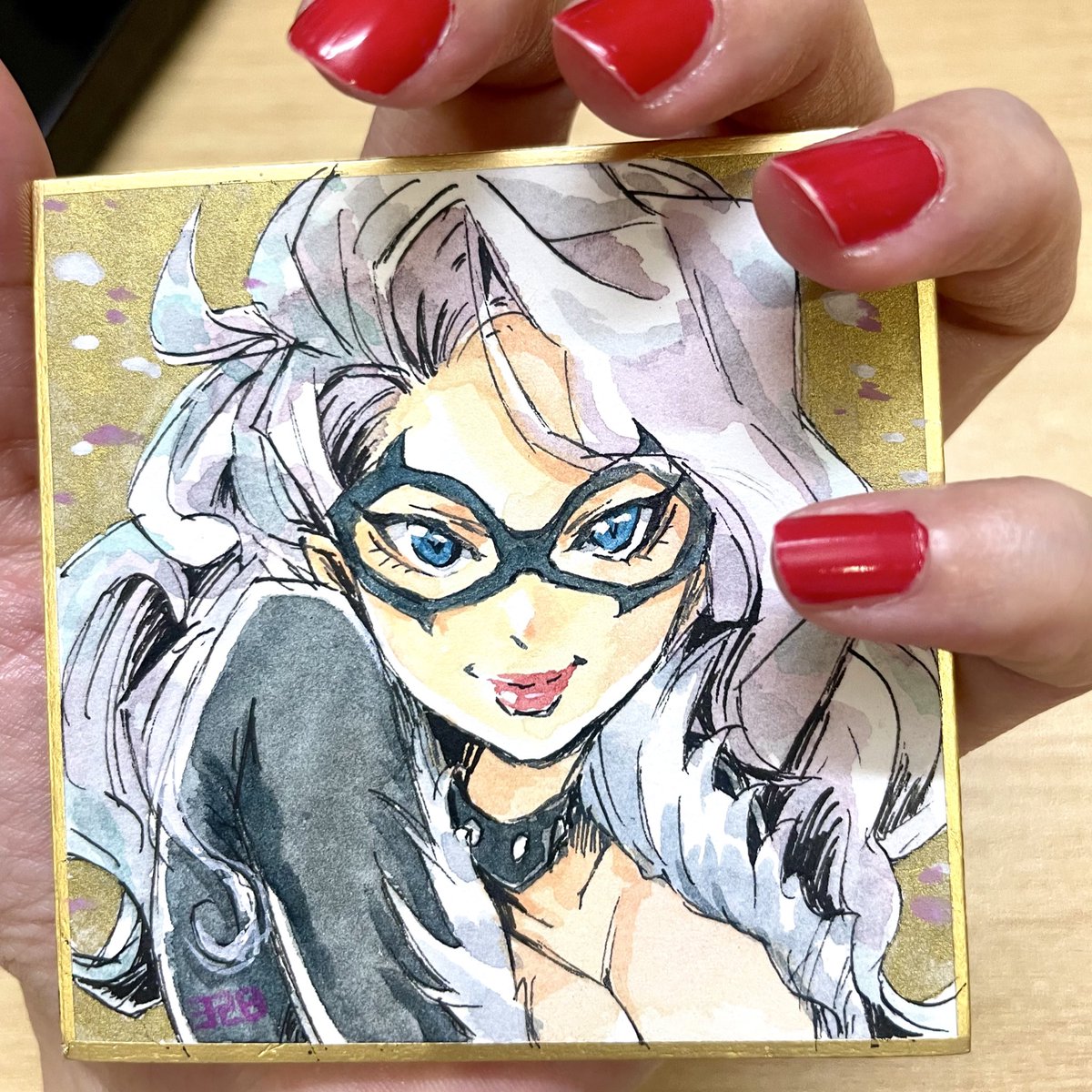 21日目　ブラックキャットかキャットウーマンどっちにしようか悩んだけどこっちで。
 #30日豆色紙チャレンジ