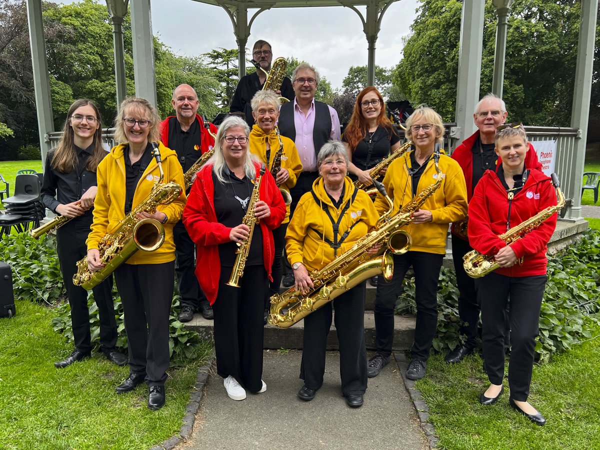 PhoenixSaxOrg's tweet image. Come along and see us in the bandstand at New Park, Melton Mowbray tomorrow afternoon. We'll be playing from 2.45 to 4.45pm 😃🎷x