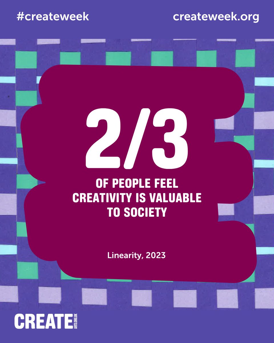 We’re proud to support #CreateWeek (1-7 July), a celebration of creativity and its importance for wellbeing led by <a href="/createcharity/">Create</a>!

💡 Find out how you can join in: createweek.org