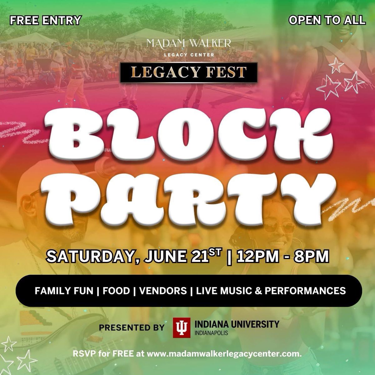 Summer Vibes in full-effect.☀️Catch our Block Party set 6 pm <a href="/walkertheatre/">Madam Walker Legacy Center</a> w/ <a href="/SleepyNap/">Sleepy</a> <a href="/BrandonMeeks80/">Brandon Meeks Music</a> <a href="/ryantaylor317/">ryan taylor</a> Great live music/artists All Day. Family friendly, Free.