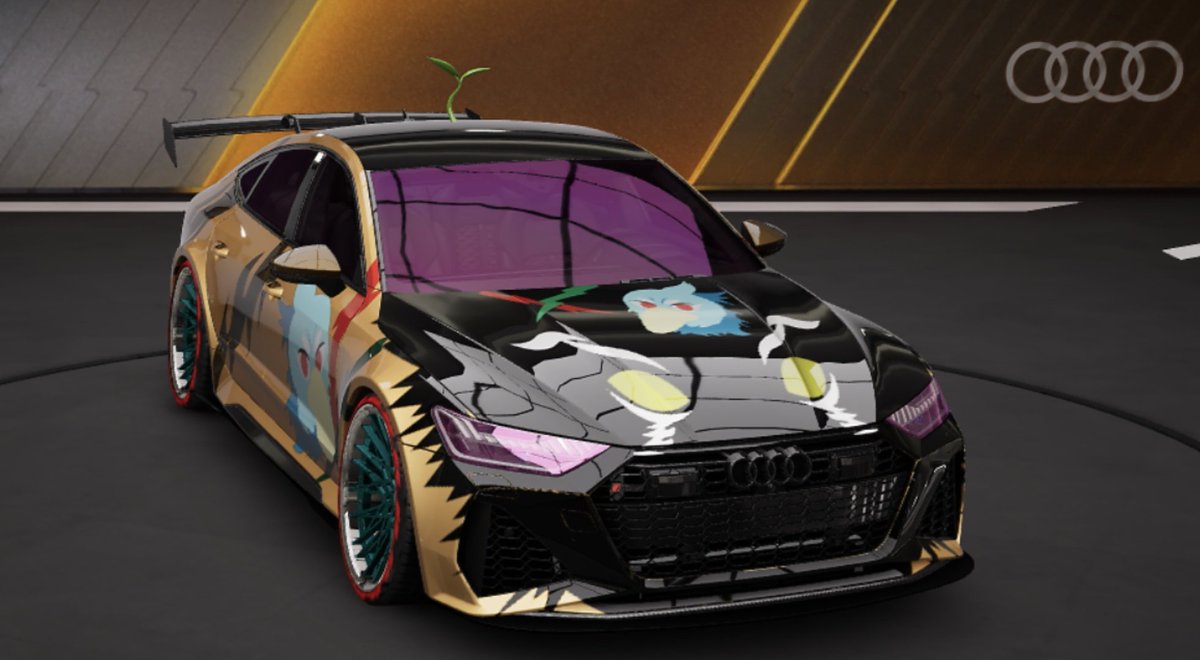 #レーマス こと #レーシングマスター より #アウディ #RS7 #スポーツバック を #シャンフロ #リュカオーン 呪いバージョンに #ペイント しましたよ〜🐦️🐺⚡️