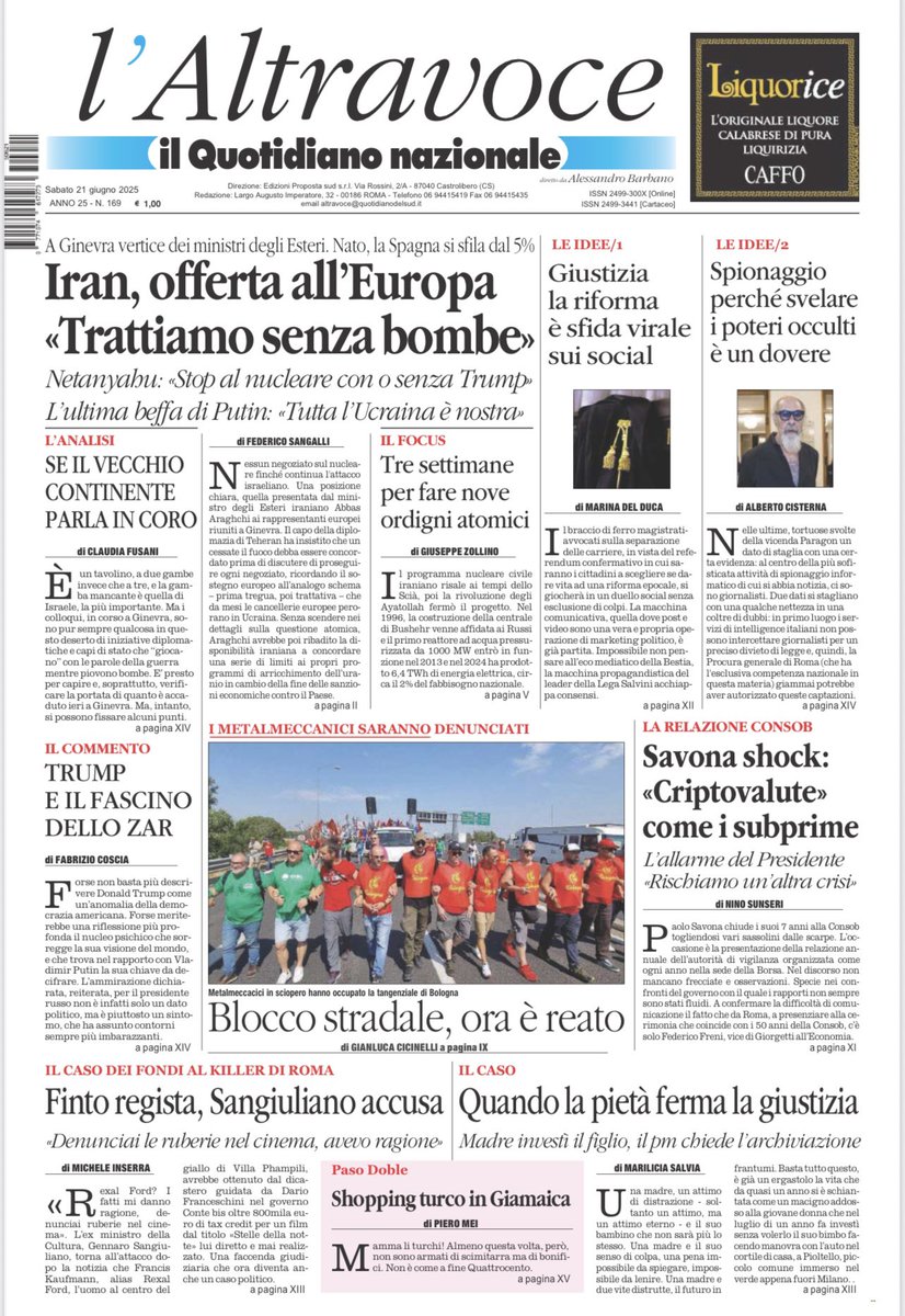 Il quadro -al meglio di ciò che sappiamo- del nucleare, civile e non, in Iran e la probabilità e tempi entro i quali il regime degli Ayatollah si potrebbe dotare di testate nucleari. Un mio articolo oggi su <a href="/LAltravoce/">L'Altravoce - Il Quotidiano</a>.