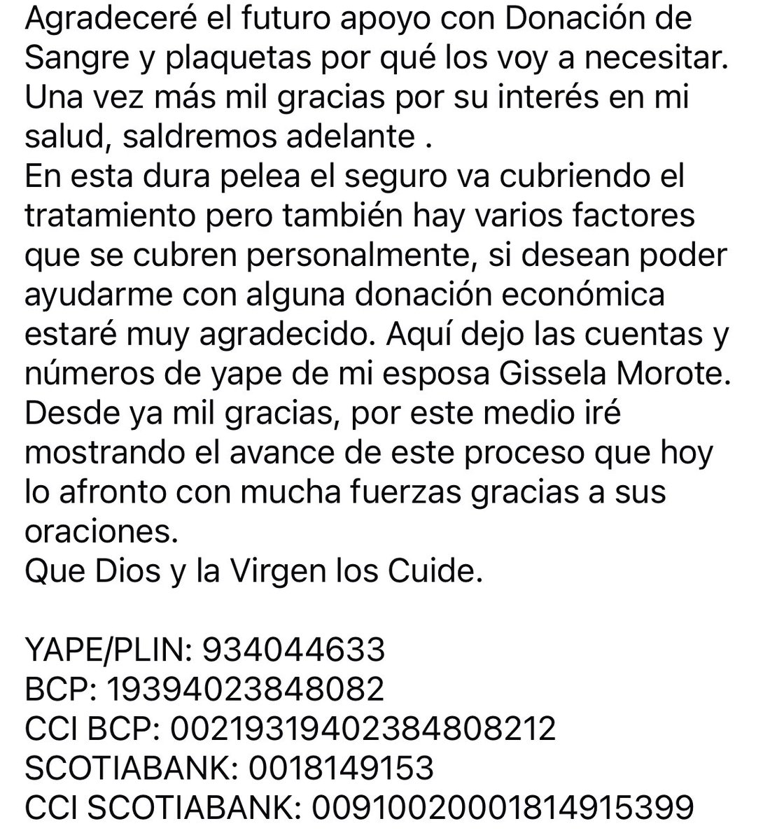 TheBlackSpidxr's tweet image. Gente buenos días. Quería pedirles su apoyo con donantes de plaquetas con tipo de sangre O+ y B+ para el padre de mi amigo. 

Con historial clínico (HC): 745073
Para consultar por el DNI por favor contactarse conmigo al DM

Es urgente y agradecería su ayuda con la difusión.