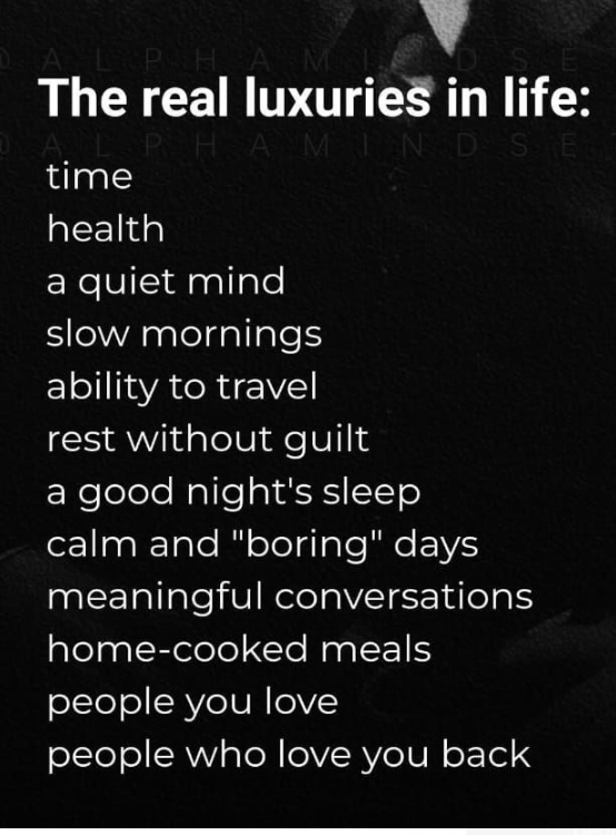 Real Wealth &amp; Luxuries in Life