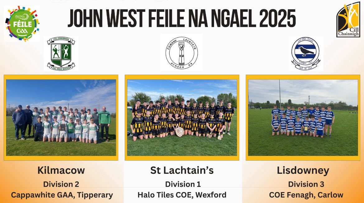 Coláiste Mhuire Johnstown KK (@colaistemhuirek) on Twitter photo Wishing our students from <a href="/CumannLachtain/">St. Lachtain’s GAA</a>, & <a href="/LisdowneyGAA/">Lisdowney GAA Club</a> the very best of luck as they represent Kilkenny at this weekend’s John West Féile na nGael! <a href="/ColaisteMhuireK/">Coláiste Mhuire Johnstown KK</a> Wishing our students from <a href="/CumannLachtain/">St. Lachtain’s GAA</a>, & <a href="/LisdowneyGAA/">Lisdowney GAA Club</a> the very best of luck as they represent Kilkenny at this weekend’s John West Féile na nGael! <a href="/ColaisteMhuireK/">Coláiste Mhuire Johnstown KK</a>