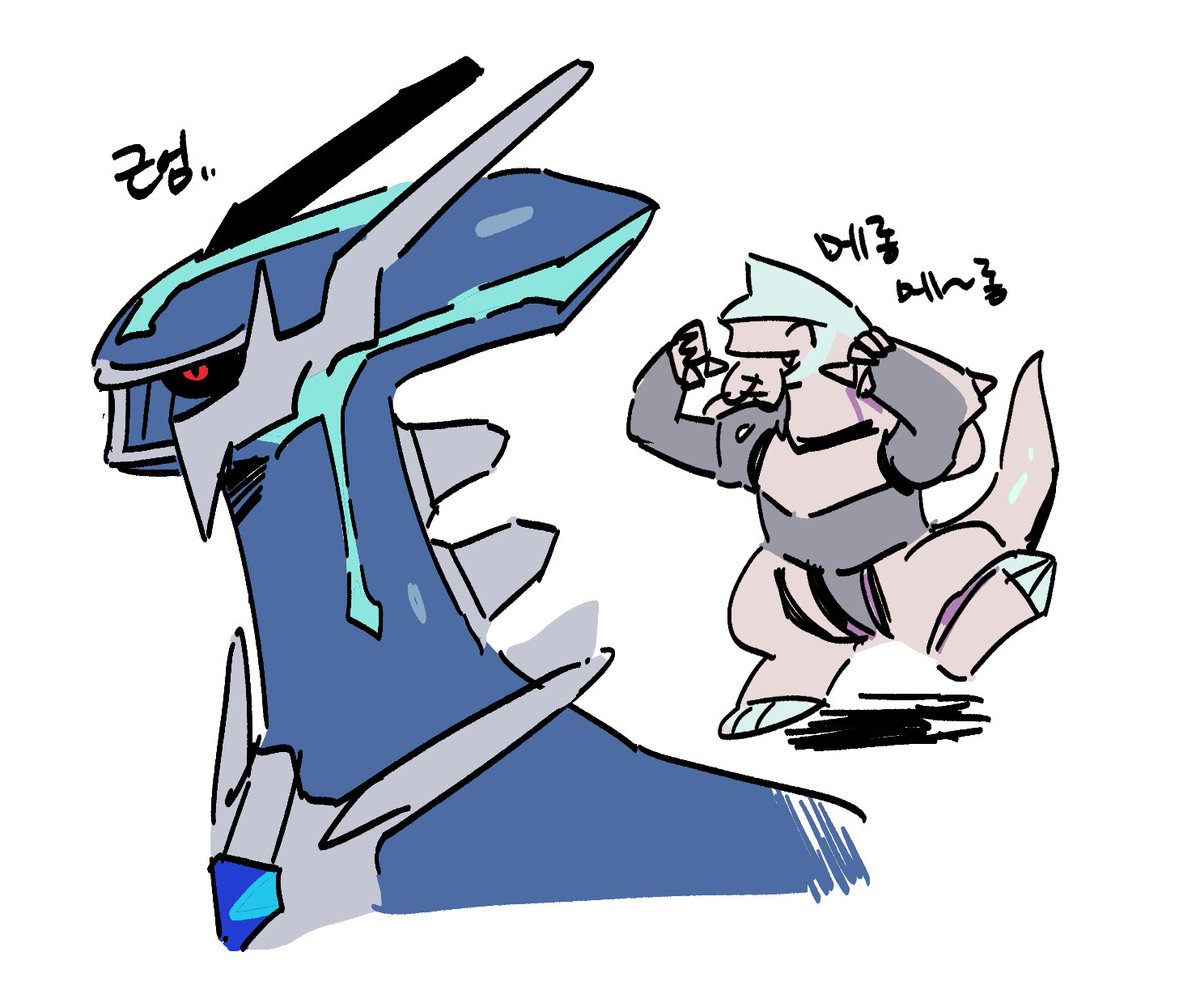 펄기아는슥슥 그려지는데
아직도 디아루가는 도형화도 잘못하겠슨