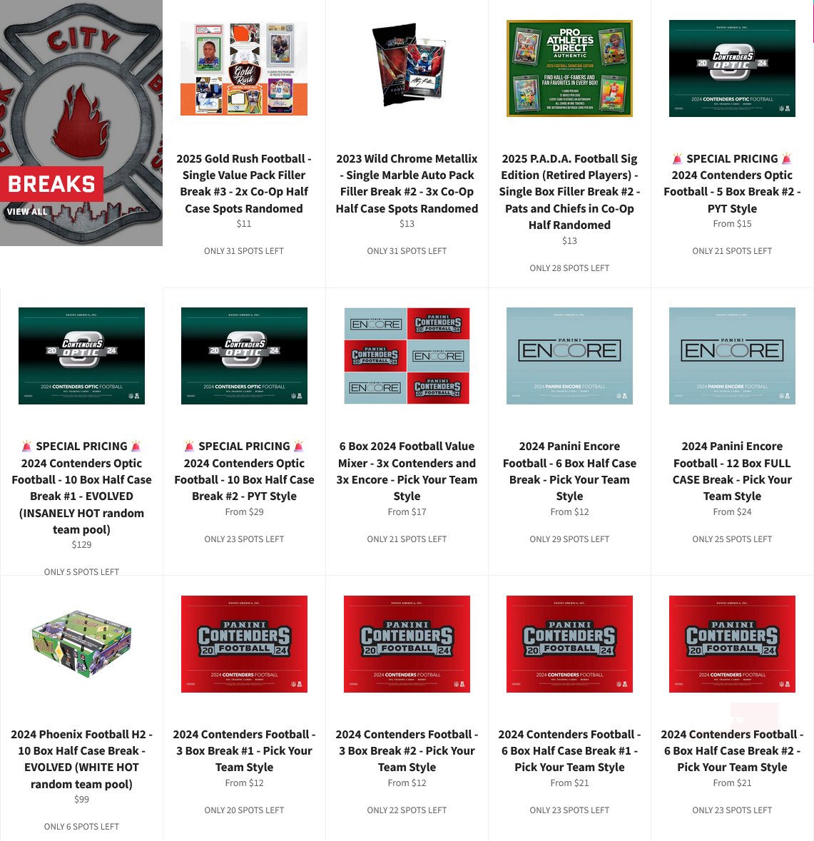 Tomorrow could be absolutely insane on buckcitybreaks.com 🤯

So many breaks. So much value.

Take 10% off remaining Pick Your Team break spots TODAY ONLY automatically applied at checkout 🙌