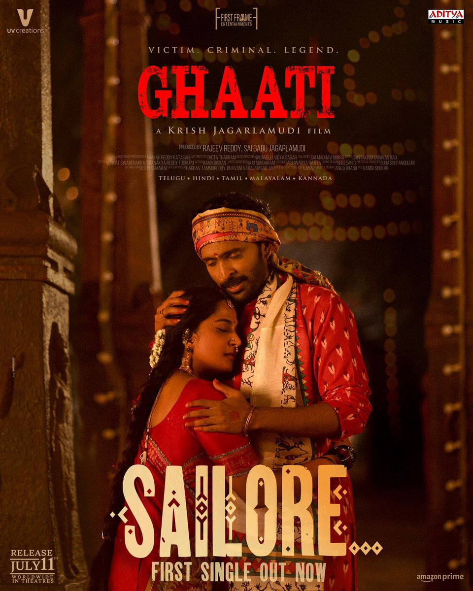 #Ghaati First Single #Sailore out now 

youtu.be/62-wU4kHDk0

 <a href="/MsAnushkaShetty/">Anushka Shetty</a>