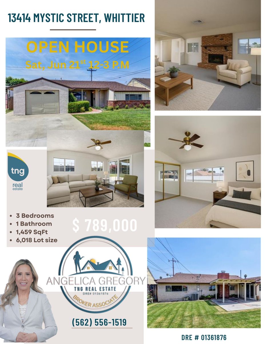 Gregory_Team's tweet image. Welcome to  visit us today at this charming 3-bedroom, 1-bathroom home in the heart of Whittier!  12- 3 P.M 🚩🚩