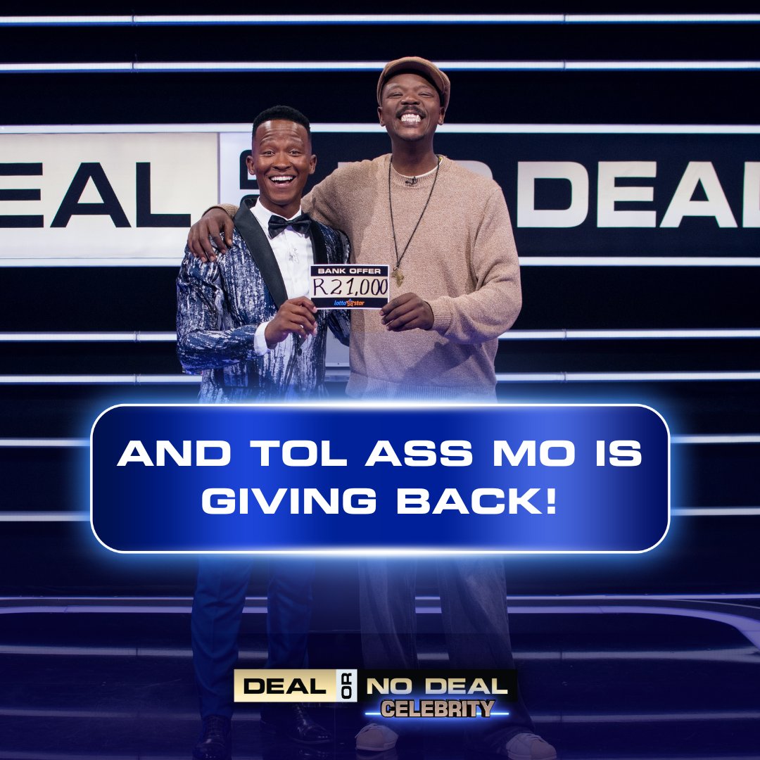Tall Ass Mo played an exceptional game! Swipe to see his win and we can imaging the smiles growing on the kids' faces! 

What a great start to the season! #DealOrNoDealCelebSA