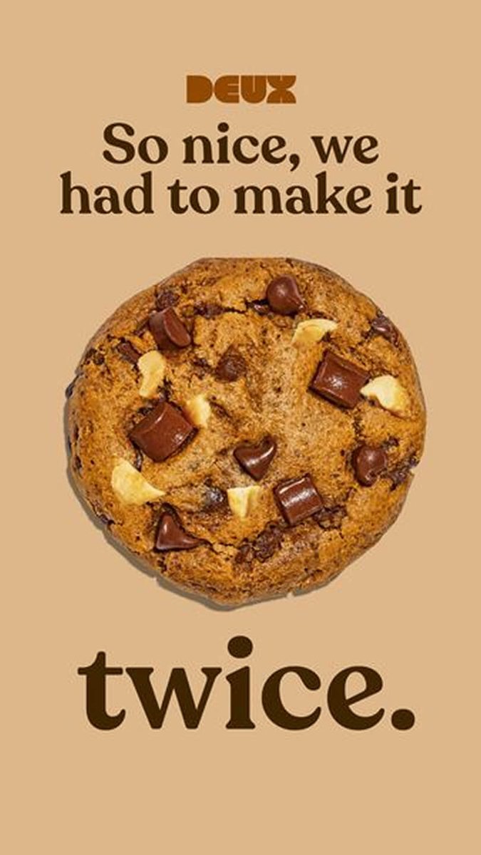 Good creative should do more than make you crave.

It should move.

Let’s break down this DEUX ad creative…

1/
Brand voice - Nailed.

“So nice, we had to make it twice.”

Conversational. Cheeky. On-brand.

It’s a great hook for awareness or retargeting.

Your real value?

A