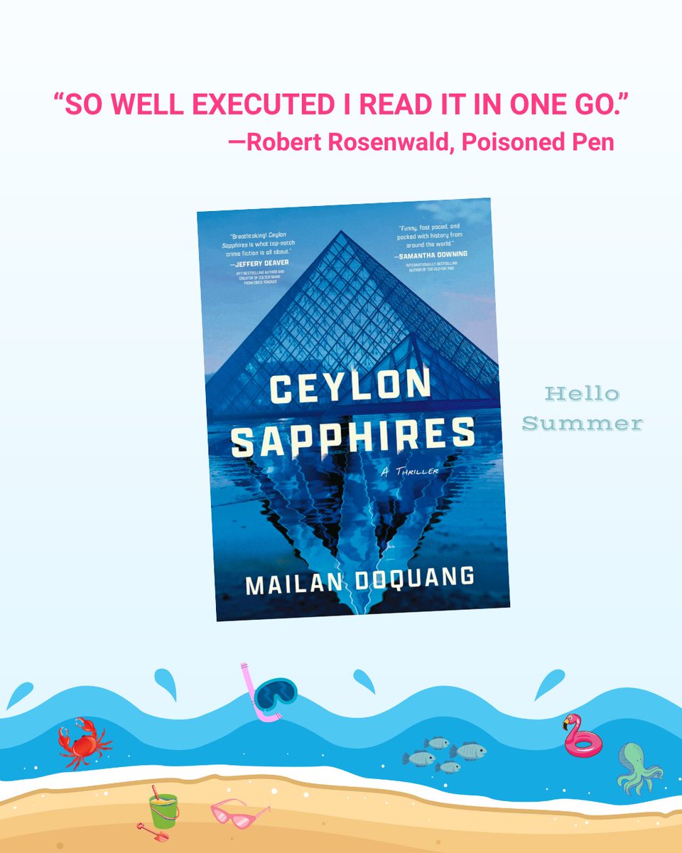 AuthorMailan's tweet image. Thrilled to see CEYLON SAPPHIRES in The Poisoned Pen's latest Booknews!🤗 #thriller #caper #summerreading #beachreads