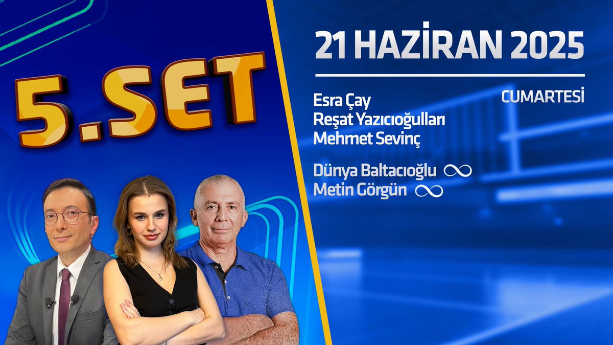 ▪️ Filenin Sultanları üçüncü maçında Güney Kore karşısında

5.Set; <a href="/esrcay/">Esra Çay</a>, Kadın Milli Takımı Eski Başantrenörü Reşat Yazıcıoğulları, Aras Kargo Başantrenörü Suphi Doğancı ve voleybol yorumcusu Mehmet Sevinç (<a href="/_mehmetsevinc_/">Mehmet Sevinç</a>) ile saat 18.45'te canlı yayınla sportstv'de!

İzlemek