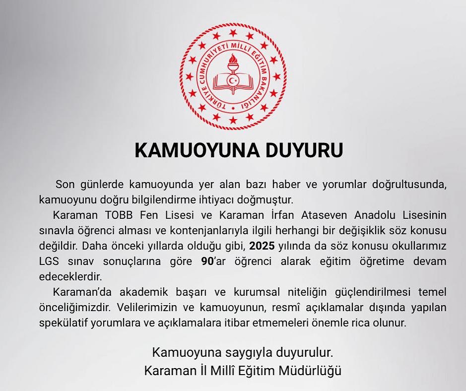 📢Kamuoyuna Duyuru

<a href="/tcmeb/">Millî Eğitim Bakanlığı</a> <a href="/KaramanValiligi/">Karaman Valiliği</a>