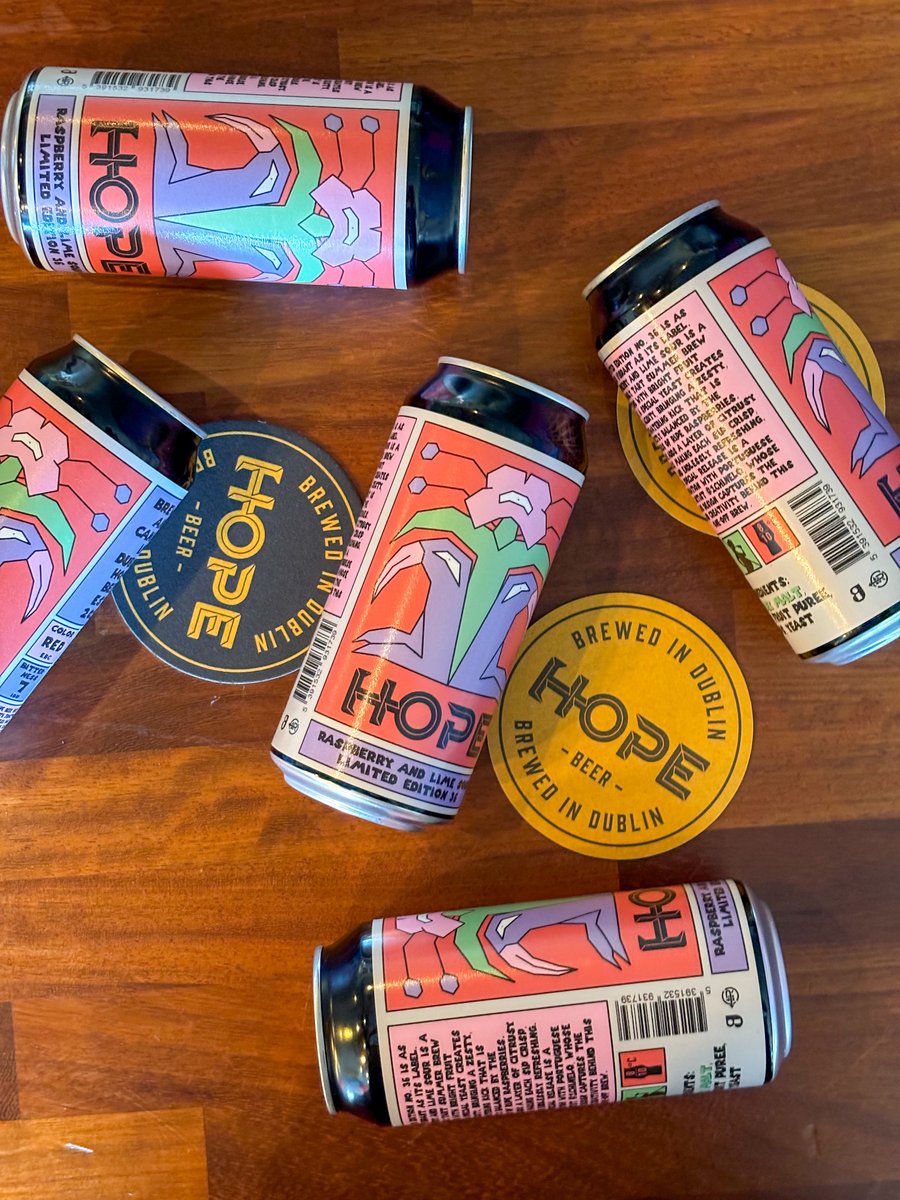 Hope Beer | Dublin Craft Brewery (@hopebeerdublin) on Twitter photo Have you tried our new Limited Edition sour yet?
This Raspberry & Lime Sour is summer in a can, bursting with juicy raspberry sweetness, a zesty lime kick, and a refreshing tart finish
The perfect beer for sunny afternoons, weekend catch-ups, or just cooling off after a long day Have you tried our new Limited Edition sour yet?
This Raspberry & Lime Sour is summer in a can, bursting with juicy raspberry sweetness, a zesty lime kick, and a refreshing tart finish
The perfect beer for sunny afternoons, weekend catch-ups, or just cooling off after a long day
