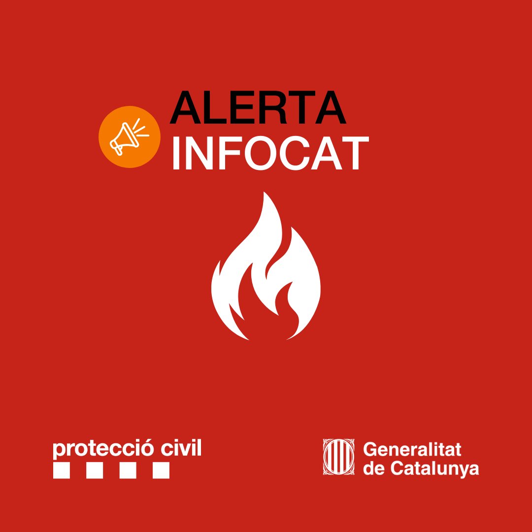 Posem el pla #INFOCAT en ALERTA per la simultaneïtat d'incendis a diferents punts del país: Sant Esteve Sesrovires, Sant Salvador de Guardiola i Granyena de Segarra. Demanem a la població que no es desplaci en aquestes zones per facilitar les tasques d'extinció.
#AlertaCat
