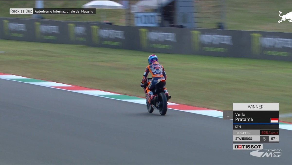 FOR THE FIRST TIME EVER, THE BOY FROM GUNUNGKIDUL, VEDA EGA PRATAMA WINS IN MUGELLO

THE INDONESIAN FLAG FLYING HIGH!!🇮🇩🇮🇩🇮🇩