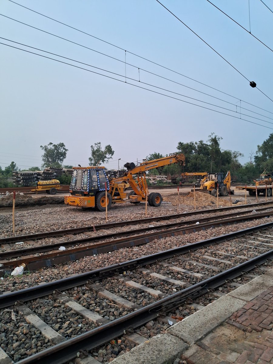Dhuri railway station doubling and new Platform under construction 12 miter foot over bridge also under construction