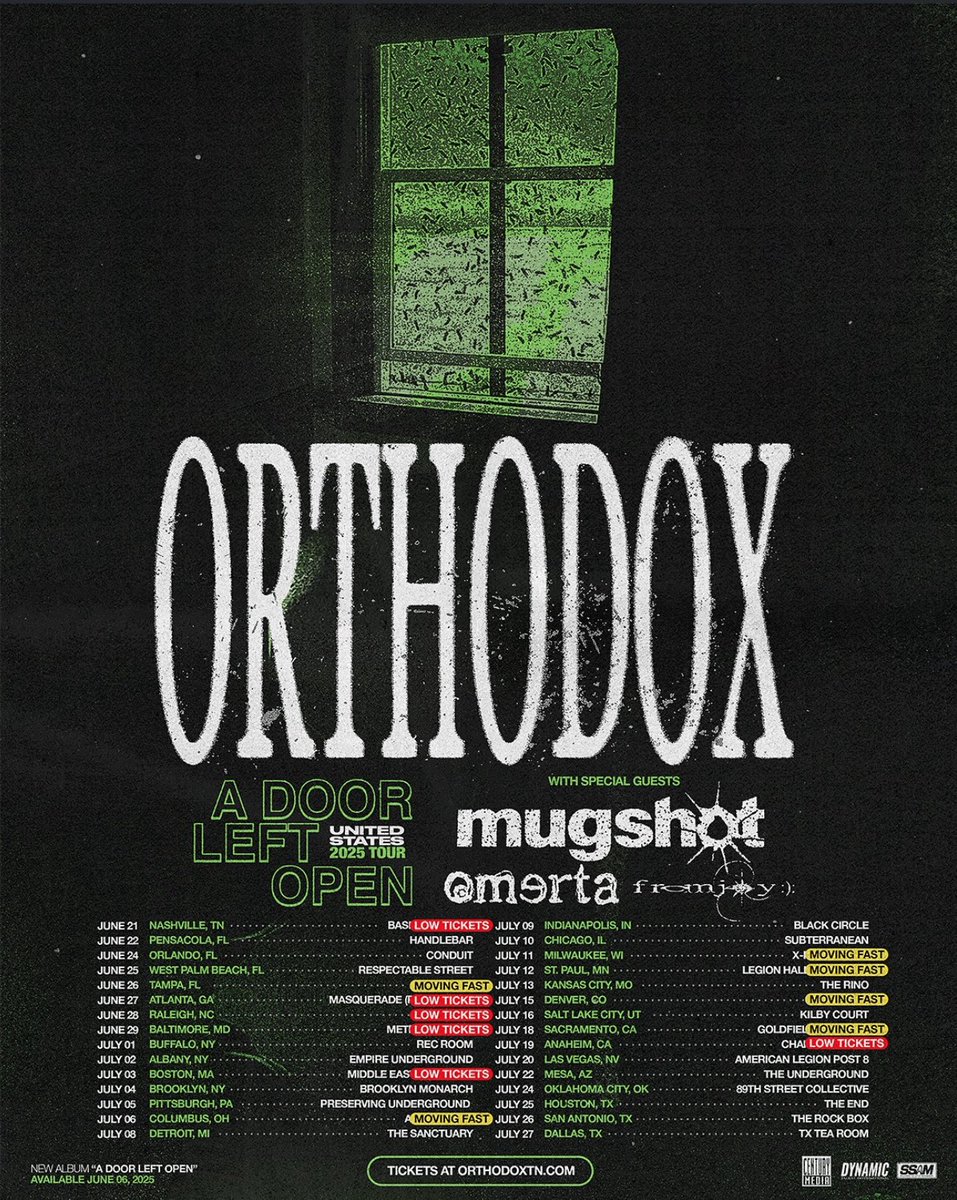 mugshotca's tweet image. Today we start the “A Door Left Open” tour with @orthodoxtn @ihateomerta and @fromjoy_ and if you missed it yesterday we released our new record “All The Devils Are Here” and we’ll be playing a lot of it so save it and learn the words!