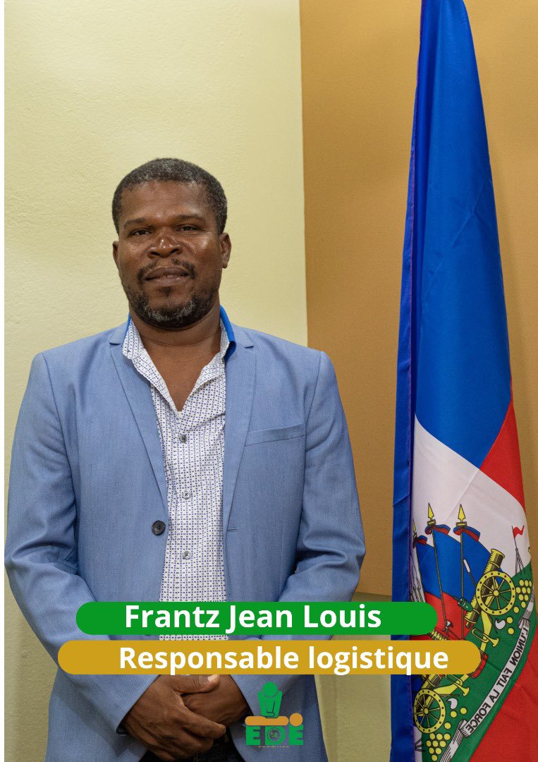 Les Engagés pour le Développement EDE (@edehaiti2021) on Twitter photo Le Parti EDE a l’honneur de vous présenter Frantz Jean Louis, Responsable logistique de <a href="/EdeSecours/">EDE Secours</a> . Le Parti EDE a l’honneur de vous présenter Frantz Jean Louis, Responsable logistique de <a href="/EdeSecours/">EDE Secours</a> .