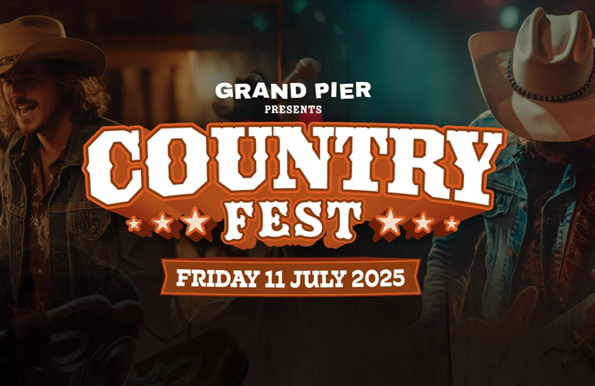 🤠 Countryfest at the Grand Pier – 11 July 2025 🎶

Weston’s biggest Country Music Night is set to take over the Grand Pier, promising an unforgettable evening of live music and dancing!

🎟️ Tickets available now- loom.ly/eECIjVk