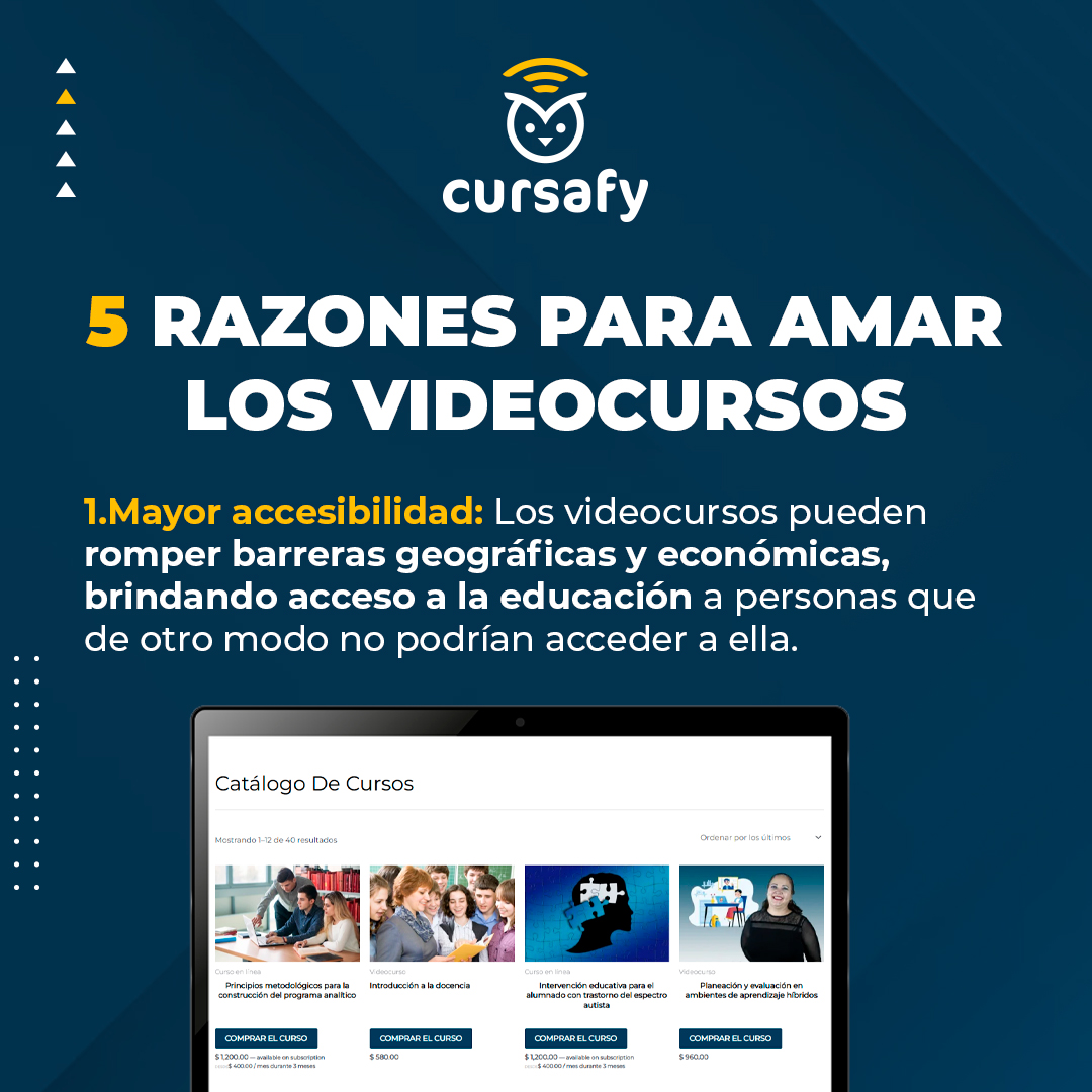 cursafy's tweet photo. ¿Ya haz explorado nuestro catalogo de videocursos? Te compartimos 5 razones para amar los videocursos. 👇 https://t.co/llFki4Ur9Z