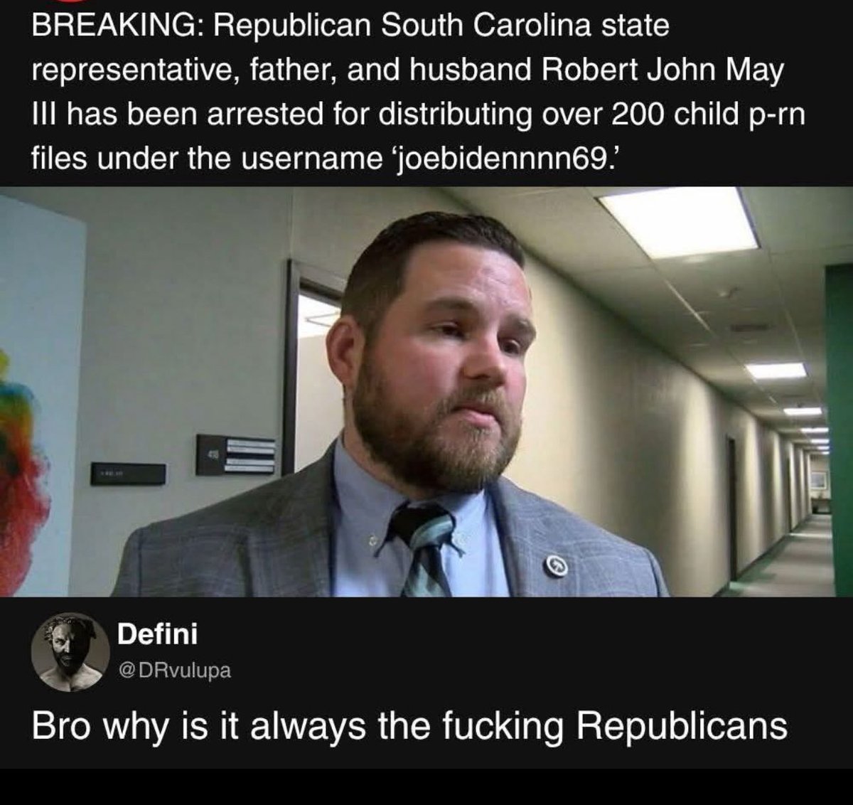 It always the creepy republicans.  Screaming about family values while preying on innocent children. #republicansAreCreepy #GOPcreeps