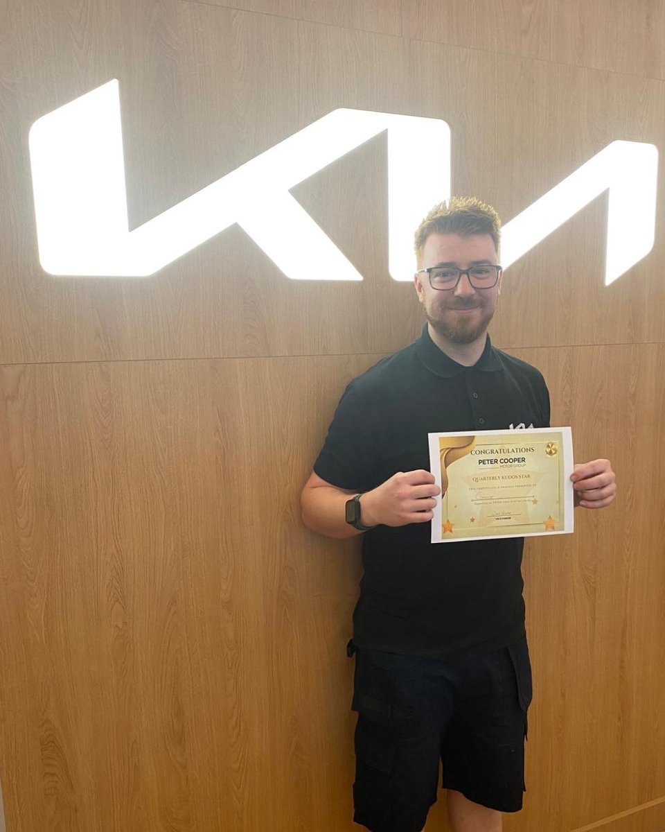 👏 Big congrats to Connor, our Q1 Kudos winner!
Our Kudos system rewards those who go above and beyond—and Connor truly delivered this quarter.
Well deserved! 🏆
#TeamPCMG #KudosWinner #AboveAndBeyond #PeterCooperMotorGroup
