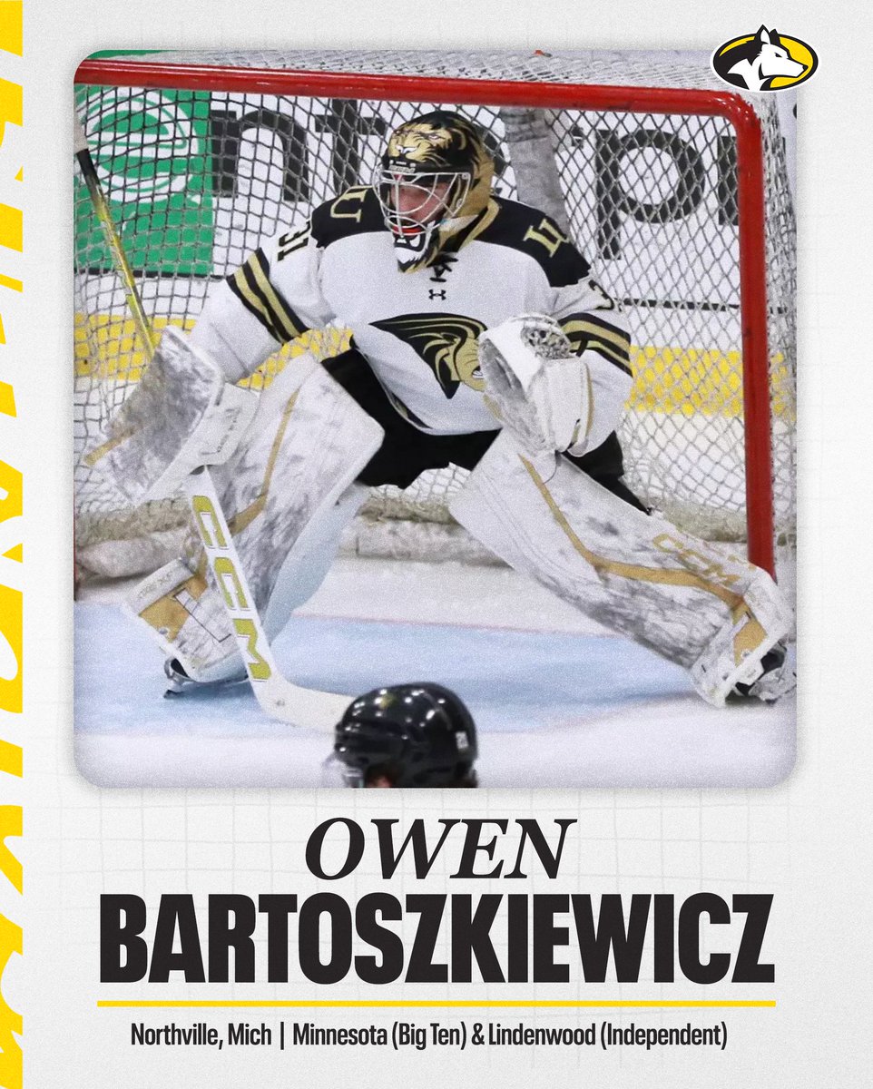Owen Bartoszkiewicz has played 35 NCAA games for  Minnesota &amp; Lindenwood. He comes to Tech with a .915 save percentage in collegiate games. #mtuhky #FollowTheHuskies