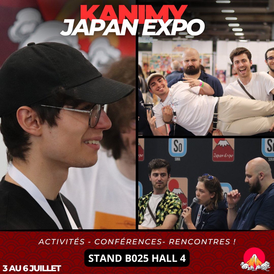Nous avons le plaisir de vous annoncer que le collectif Kanimy sera présent à la Japan Expo 🔥

Conférences, Quizz, Animations sur le stand, rencontres et dédicaces avec des créateurs d'exception au programme !! 🤩

Plus d'infos à venir très vite ⏳