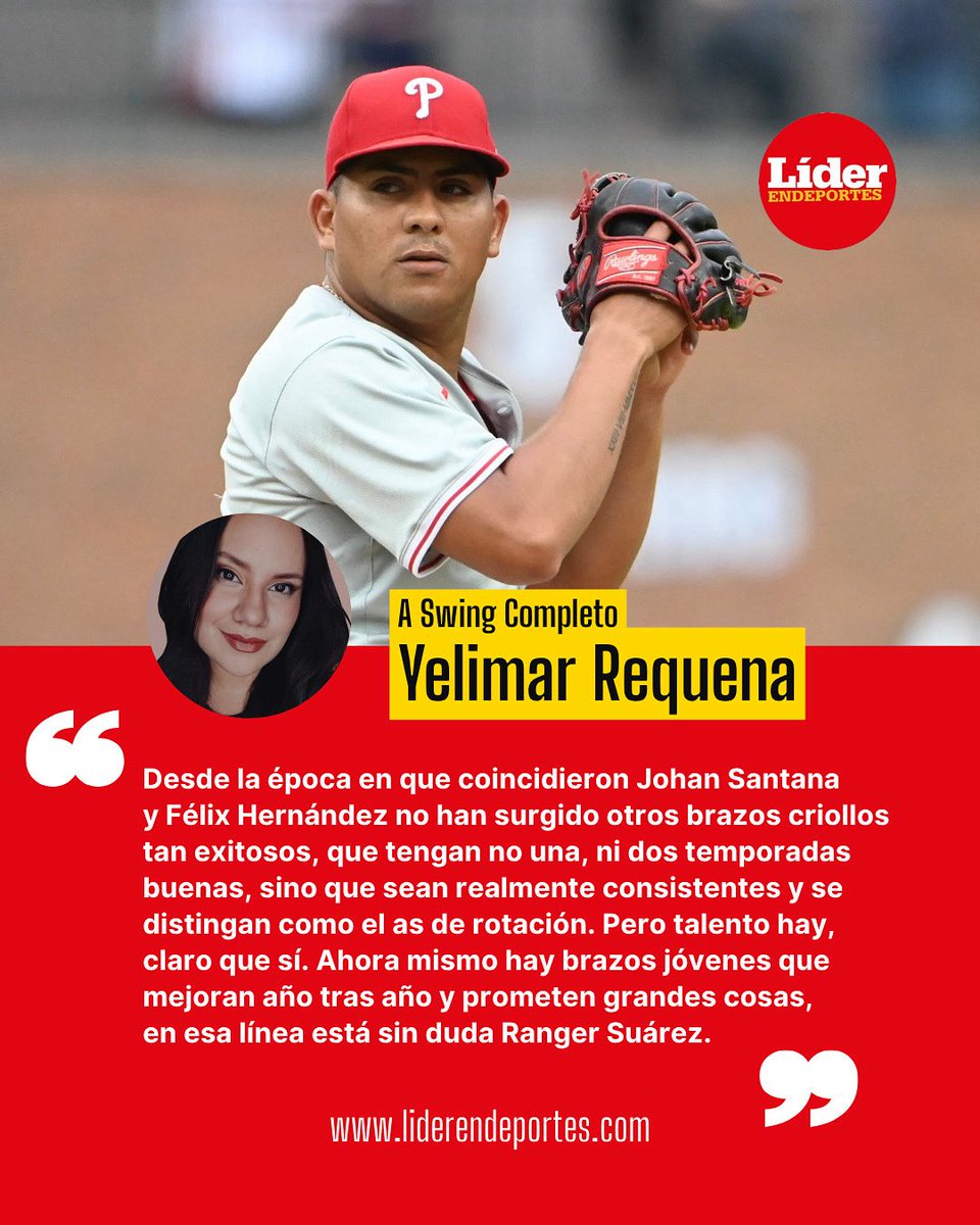 Ranger Suárez un As en potencia 🔥

📌 Parte de la edición de “A Swing Completo” por <a href="/yeli_requena/">Yelimar Requena</a> 🔄⚾️

💻 Lee la columna completa en nuestro portal liderendeportes.com

#RangerSuarez 
#BeisbolVenezolano 
#MLB
#Opinión
#LíderEnDeportes