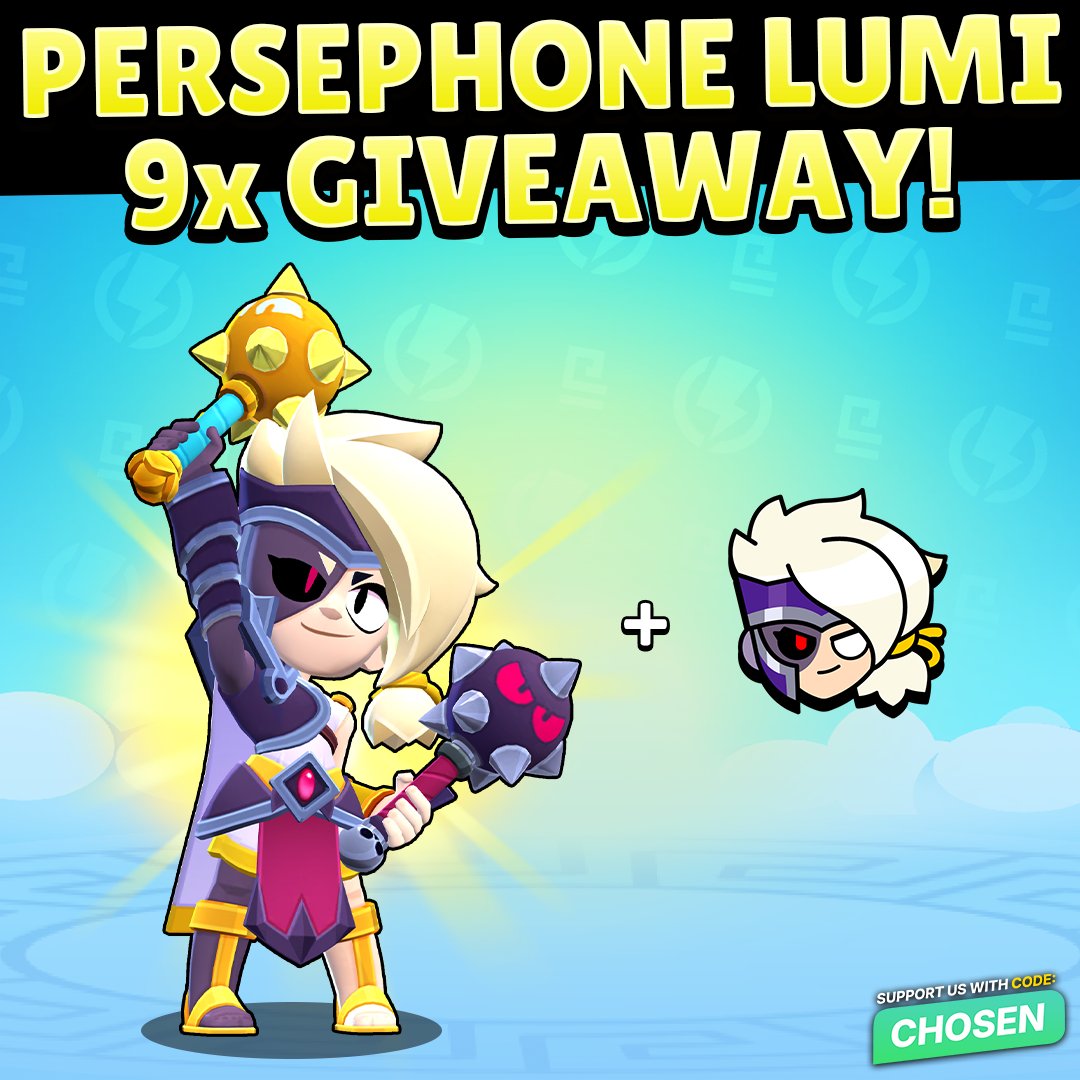 BrawlNetworkX's tweet image. 9x Persephone Lumi Giveaway! 🔥
To enter:
• Follow @BrawlNetworkX & @Brawlytix 🤝
• Like & Repost this tweet ❤️♻️
• Reply with your favorite skin in this update 🧑💻
• Optional: Use Code Chosen 😎
#BrawlTalk #StarrPark