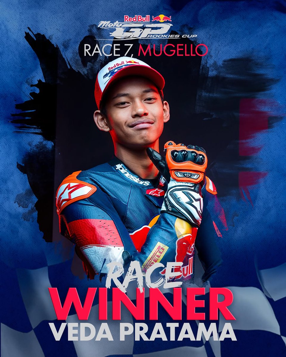 The first-ever Indonesian rider to win the Red Bull Rookies Cup race in Mugello.

Remember his name. Veda Ega Pratama ❤️🤍