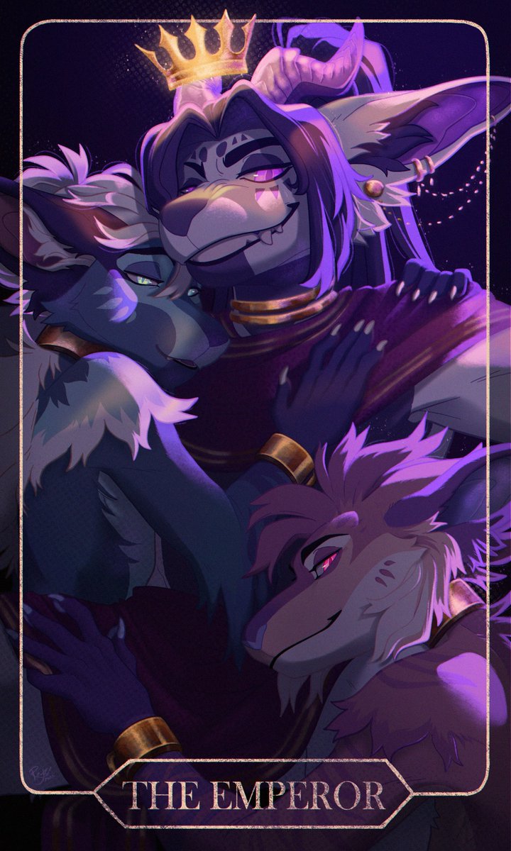 Tarot card for <a href="/NinjafarOh/">Jafar</a> 👑💜👁️
First time I got commissioned to add my own characters and I had such a blast. I can't thank you enough 😭🫶