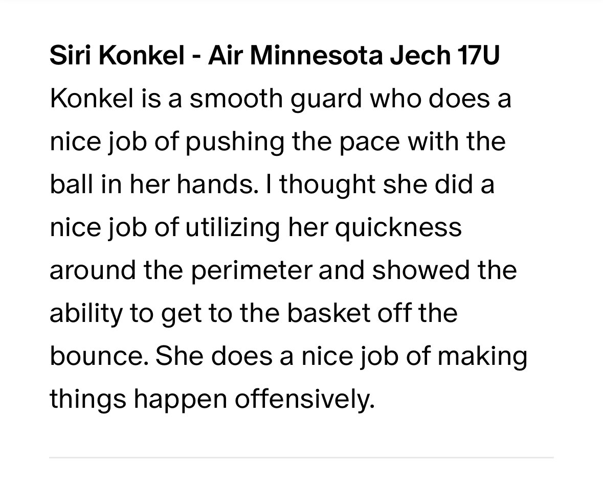 Siri Konkel (@sirikonkel) on Twitter photo Thanks <a href="/AsherScouting/">Asher Scouting</a> for the shout out on Day 1 of the Summer Jam tournament in Chanhassen! <a href="/AirMinnesota/">Air Minnesota Basketball</a> <a href="/emma_collins3/">Emma Collins Jech</a> <a href="/DanJech/">Dan Jech</a> Thanks <a href="/AsherScouting/">Asher Scouting</a> for the shout out on Day 1 of the Summer Jam tournament in Chanhassen! <a href="/AirMinnesota/">Air Minnesota Basketball</a> <a href="/emma_collins3/">Emma Collins Jech</a> <a href="/DanJech/">Dan Jech</a>