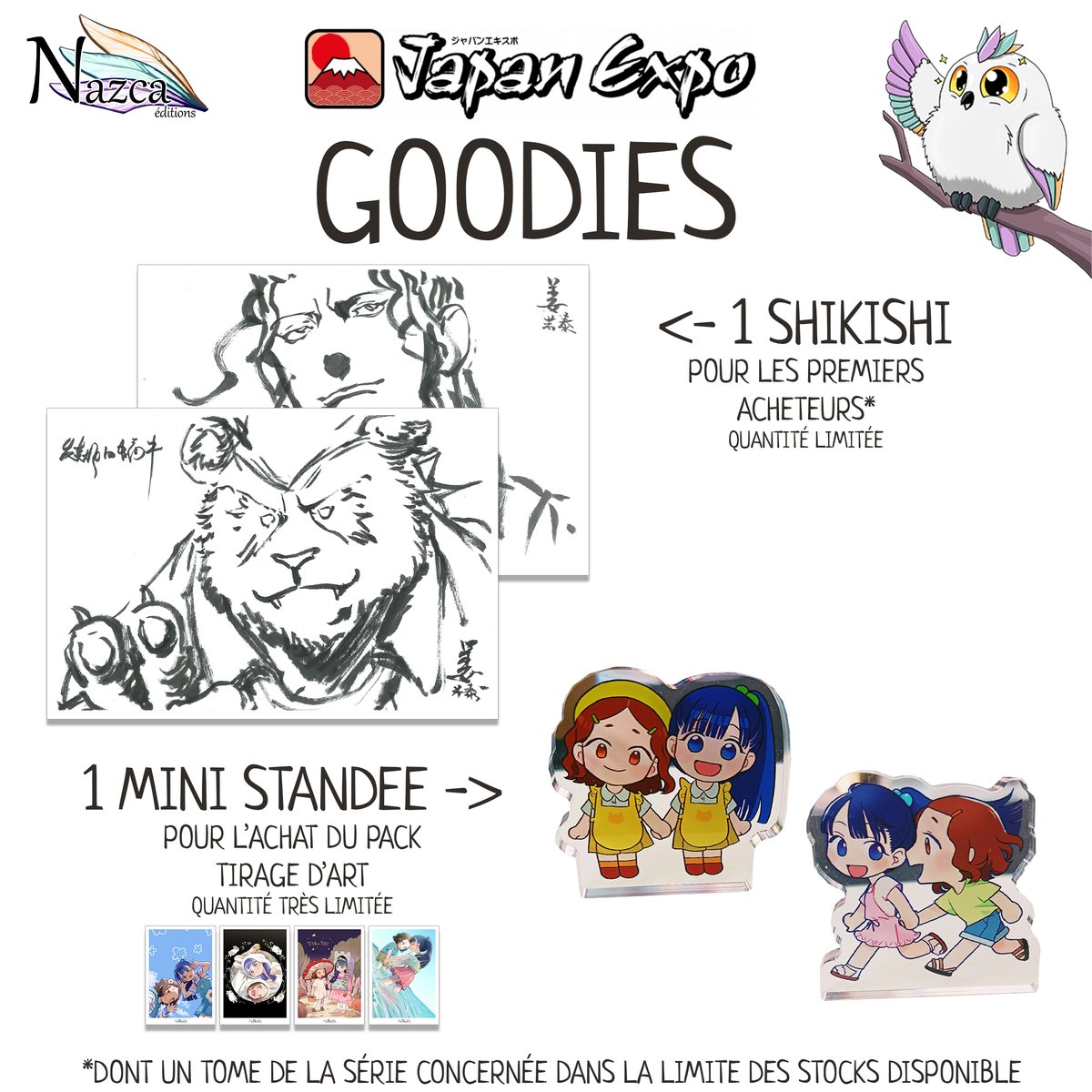 🎉 La Japan Expo approche à grands pas et on a hâte de vous y retrouver !

📸 On vous dévoile une partie des goodies disponibles sur notre stand… mais ce n’est pas tout !

On a trop hâte de discuter avec vous, vous présenter tout ça❤️
Venez nombreux, on compte sur vous !